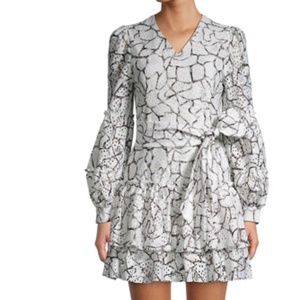 Avantlook Marble-Print Lace Mini Dress